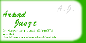 arpad juszt business card